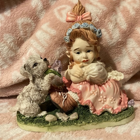 Girl crying with puppy vintage figure - Picture 4 of 4
